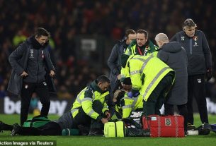 Luton captain Tom Lockyer was treated by medical staff after collapsing versus Bournemouth