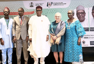 Members of the Advisory on Malaria Elimination in Nigeria with the Coordinating Minister for Health & Social Welfare, Prof. Muhammad Pate; and the Minister of State for Health & Social Welfare, Dr Iziaq Salako.