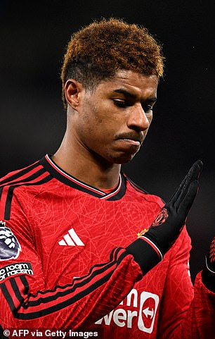 Marcus Rashford was missing from training for Man United due to illness