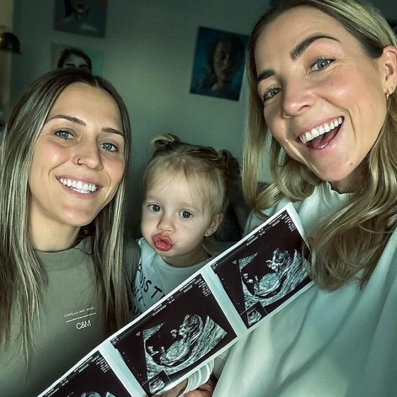 Katrina Gorry and fiancee Clara Markstedt have revealed they are expecting a baby boy in a sweet gender reveal video posted to social media