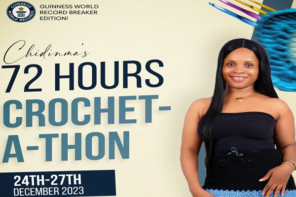 Nigerian lady set to embark on 72-hour crochet-a-thon to break Guinness records