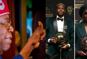 Tinubu Commends CAF Awards Winners Osimhen, Oshoala, Nnadozie For Remembering Their Roots 