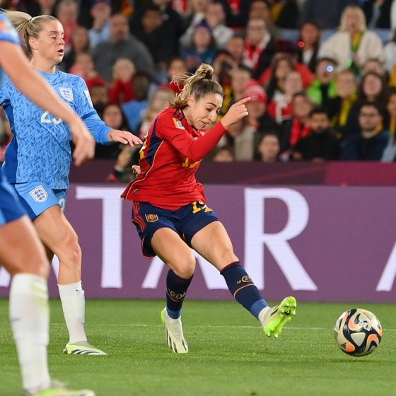 Olga Carmona fires Spain in front in the Women's World Cup final