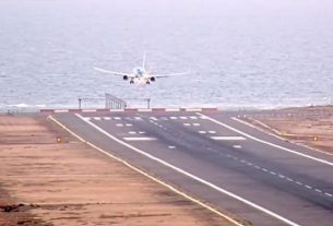 Frightened passengers on the TUI flight from Exeter to the Canary Islands experienced a near miss when the plane struggled to land properly in Lanzarote, due to a problem with one of the flaps