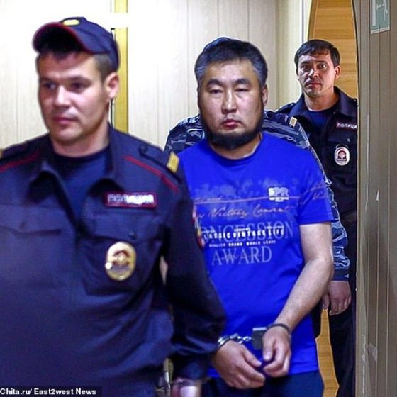 Convicted rapist and killer Tsyren-Dorzhi Tsyrenzhapov (pictured) has been jailed for the brutal murder of a 22-year-old woman