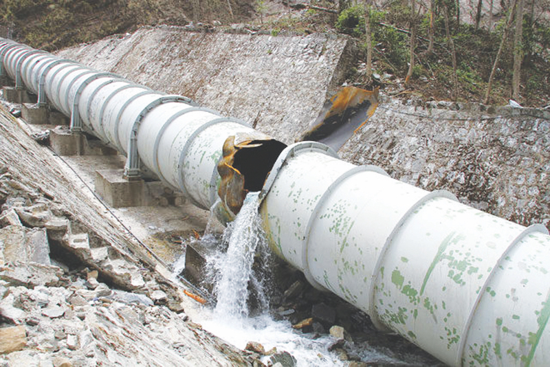 Photo of a vandalised pipeline