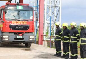 NPA Firemen Extinguish Fire From Apapa Port