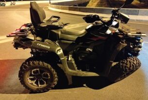 The machine was discovered with its front end smashed in as debris littered the road